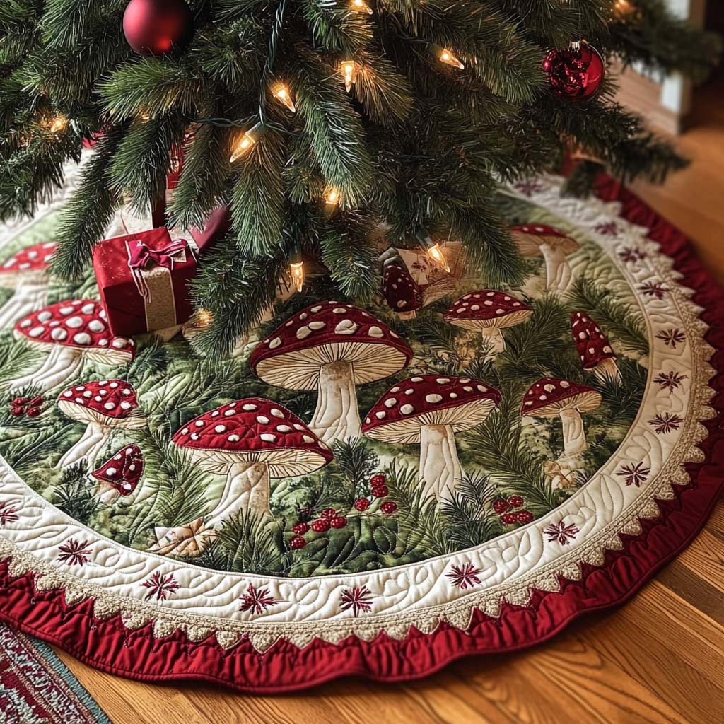 Winter Forest Tales Christmas Quilted Tree Skirt NCU0NNT2391