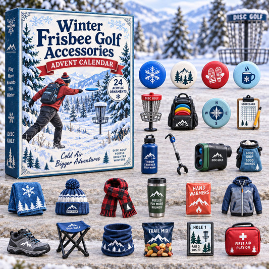 CHRISTMAS KICKOFF 40% OFF - Winter Frisbee Golf Advent Calendar 2026 - 24-Day Festive Countdown, Acrylic Charms Blind Box - Gift For Frisbee Golf Lovers AC0NT255