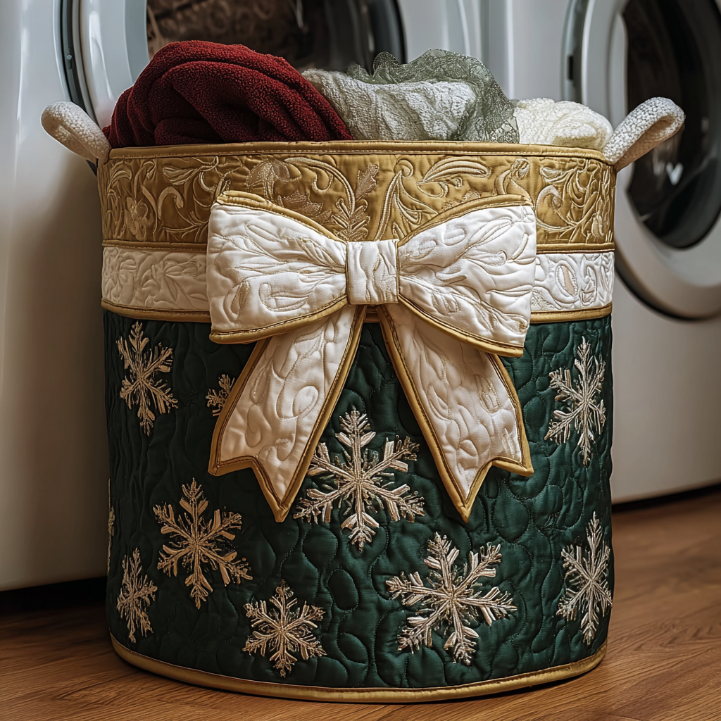 Winter Gift Quilted Laundry Basket NCU0DDK1973