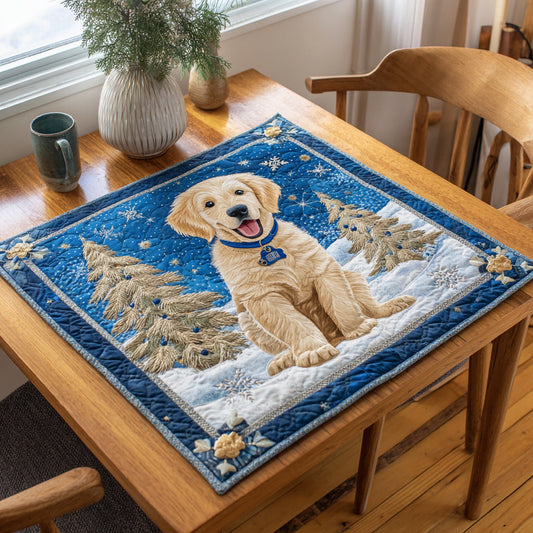 Winter Golden Retriever Quilted Table Topper NCU0HNH133