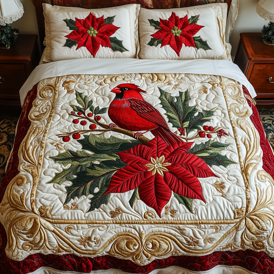 Winter Grace 3-Piece Quilted Bedding Set NCU0VH760