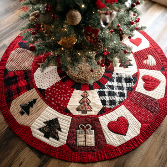 Winter Harmony Christmas Quilted Tree Skirt NCU0NTD1145
