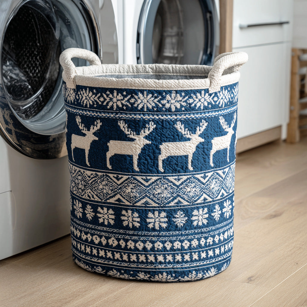 Winter Hearth Cheer Quilted Laundry Basket NCU0NTD1008
