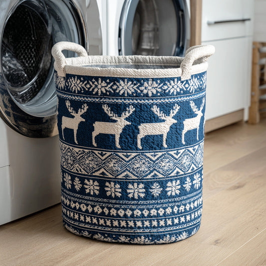 Winter Hearth Cheer Quilted Laundry Basket NCU0NTD1008