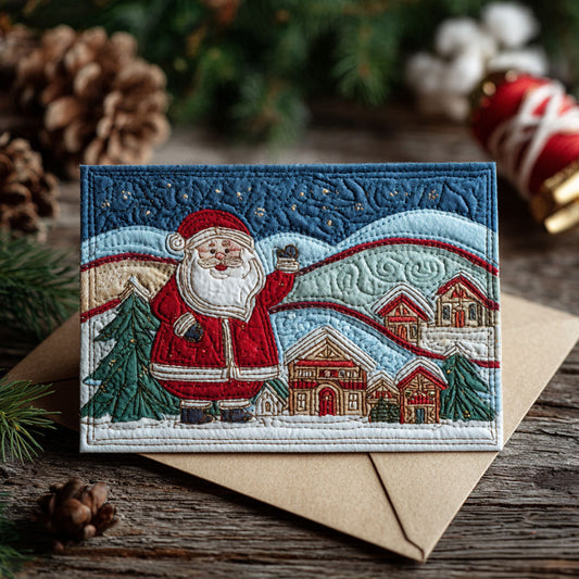 Winter Hearth Joy Quilted Fabric Postcard NCU0PTT2361