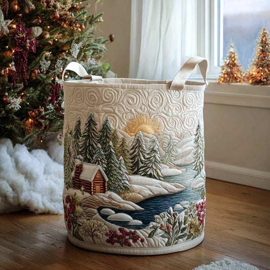 Winter Hearthside Quilted Laundry Basket NCU0PTT1344
