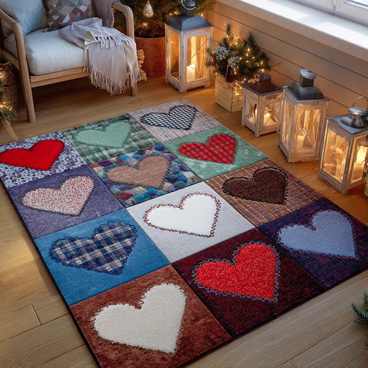 Winter Hearts Area Rug NCU0NXD1233