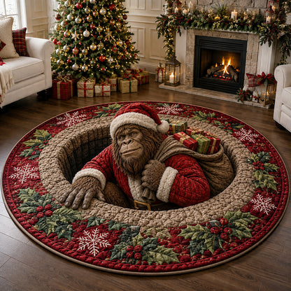Winter Holly Bigfoot Quilted Round Mat NCU0HNH1267