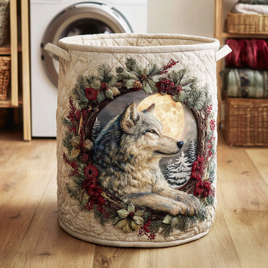 Winter Howl Spirit Quilted Laundry Basket NCU0NTD1035