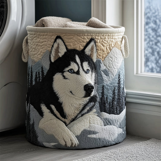 Winter Husky Quilted Laundry Basket NCU0TH3122