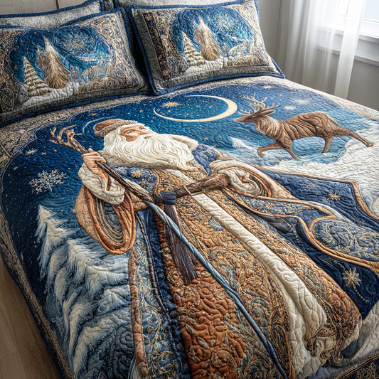 Winter Joy Santa 3-Piece Quilted Bedding Set NCU0NTD890