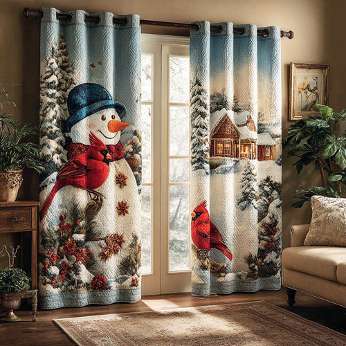 Winter Joy Snowman Quilted Curtains NCU0NTD982