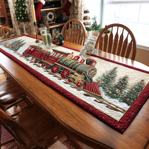 Winter Locomotive Quilted Table Runner NCU0NTV348