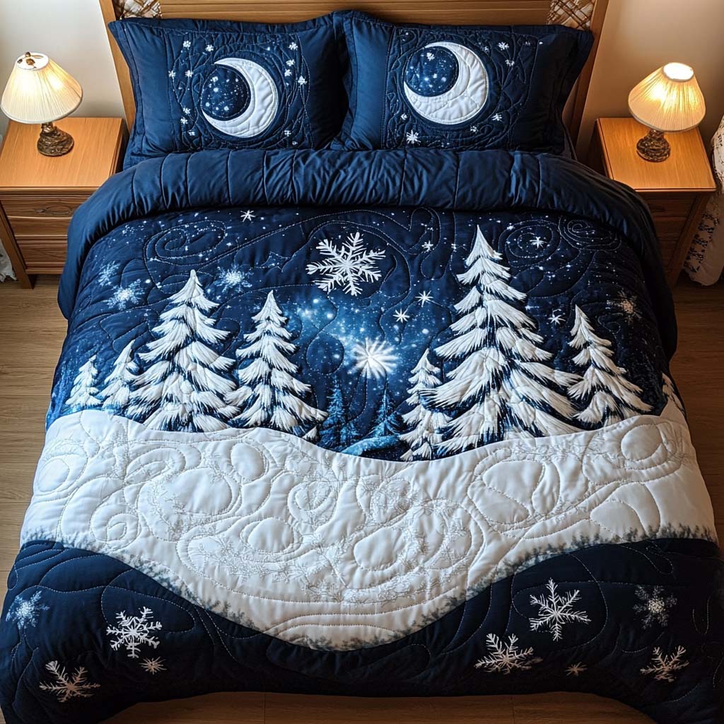 Winter Magic 3-Piece Quilted Bedding Set NCU0NNT1781