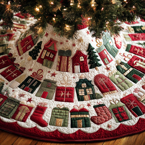 Winter Magic Glow Christmas Quilted Tree Skirt NCU0NTD1048