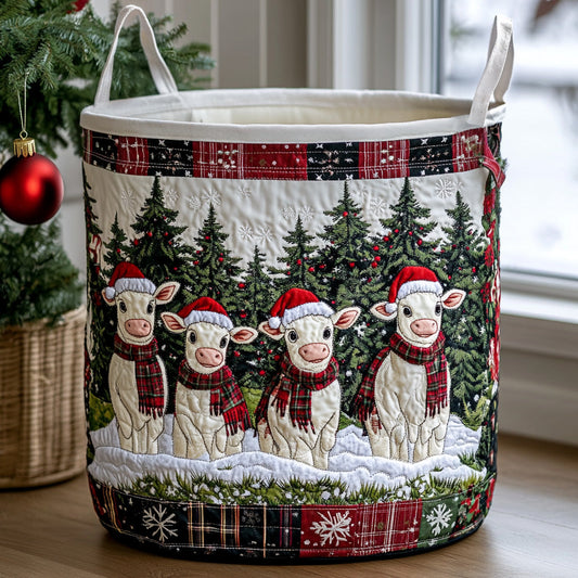 Winter Moo Magic Quilted Laundry Basket NCU0DV964
