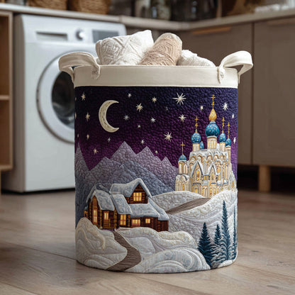 Winter Night Quilted Laundry Basket NCU0HNH080