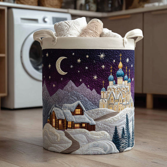 Winter Night Quilted Laundry Basket NCU0HNH080
