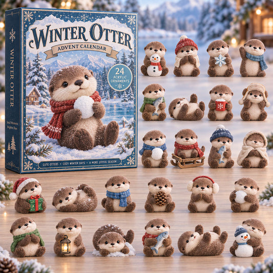CHRISTMAS KICKOFF 40% OFF - Winter Otter Advent Calendar 2026 - 24-Day Festive Countdown, Acrylic Charms Blind Box - Gift For Otter Lovers AC0TM272