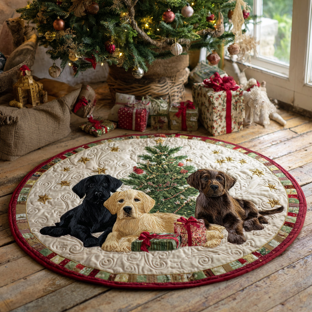 Winter Paws Quilted Round Mat NCU0DV1359