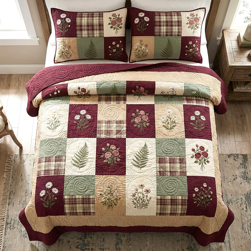 Winter Pine 3-Piece Quilted Bedding Set NCU0NTV1007