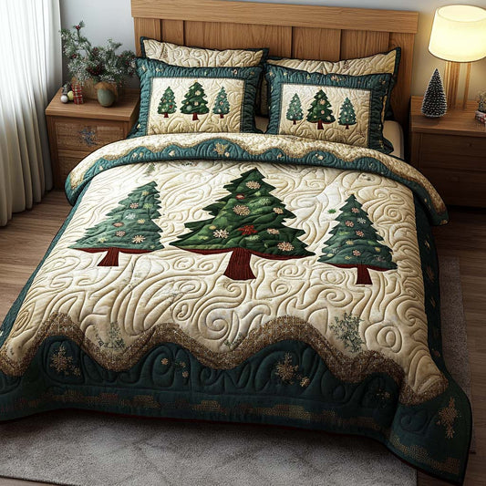 Winter Pines 3-Piece Quilted Bedding Set NCU0DQQ012