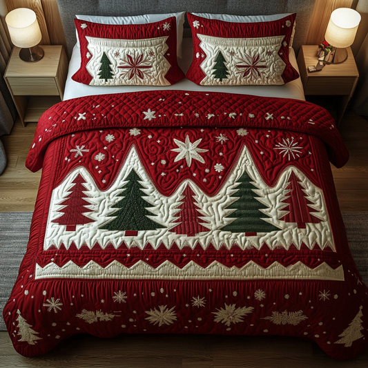 Winter Pines 3-Piece Quilted Bedding Set NCU0VH468