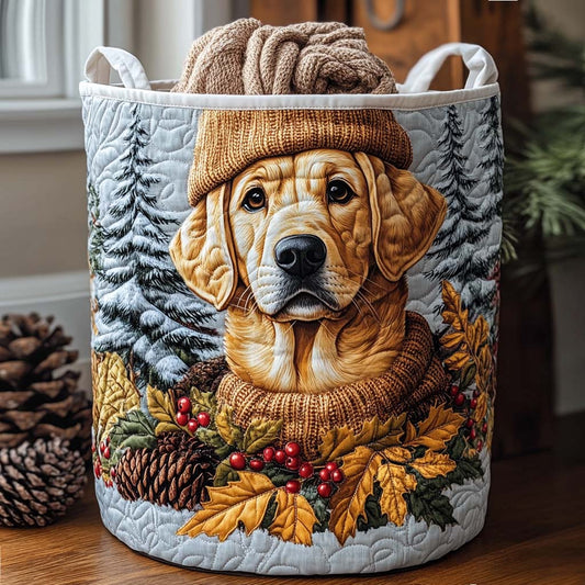 Winter Pup Quilted Laundry Basket NCU0NXD727