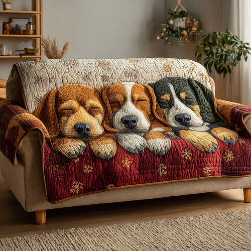 Winter Puppy Nap Quilted Sofa Cover NCU0LDH064