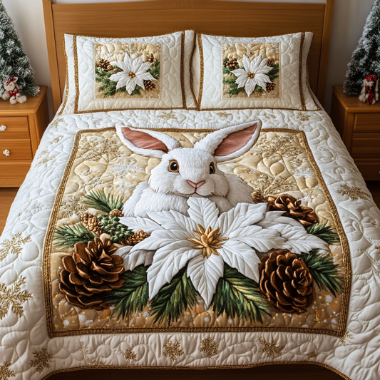 Winter Rabbit Charm Quilted Bedding Set NCU0DV2002