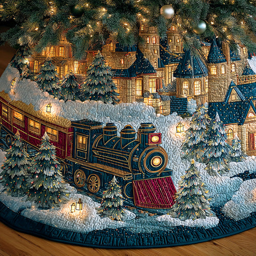 Winter Railway Christmas Quilted Tree Skirt NCU0NTD801