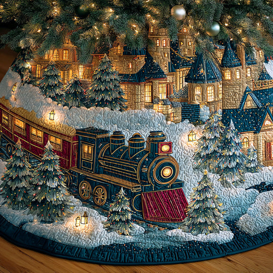 Winter Railway Christmas Quilted Tree Skirt NCU0NTD801