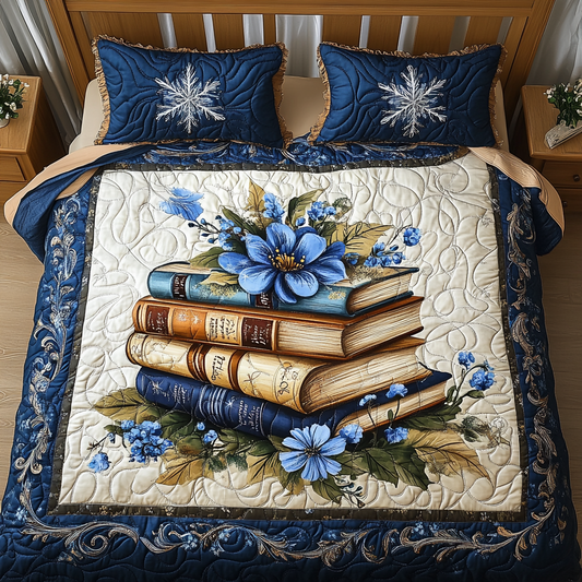 Winter Reading Bliss 3-Piece Quilted Bedding Set NCU0TL2096