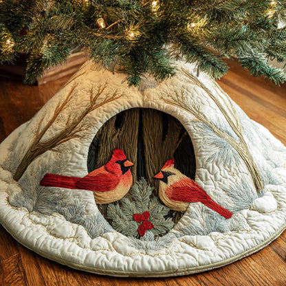 Winter Red Song Christmas Quilted Tree Skirt NCU0NTD1054