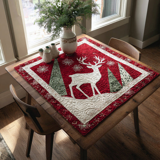 Winter Reindeer Quilted Table Topper NCU0HNH176