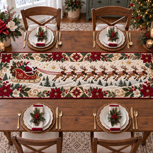 Winter Sleigh Quilted Table Runner NCU0HNH1293
