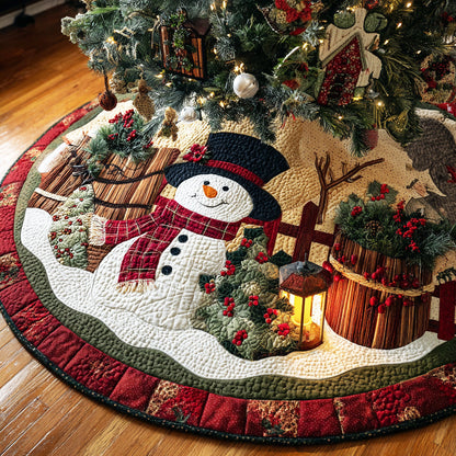 Winter Snow Friend Christmas Quilted Tree Skirt NCU0NTD936