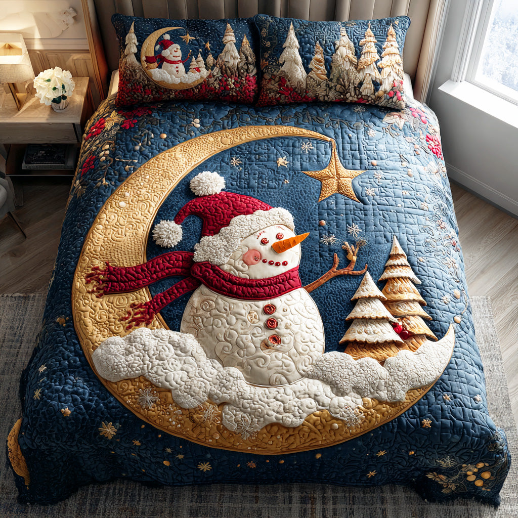 Snowmen Wonderland 3-Piece Quilted Bedding Set NCU0QN050