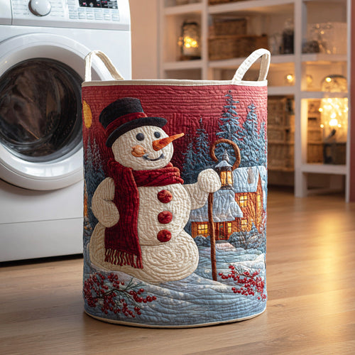 Winter Snowman Joy Quilted Laundry Basket NCU0NTD1088