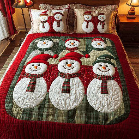 Winter Snowman Magic 3-Piece Quilted Bedding Set NCU0TH2128