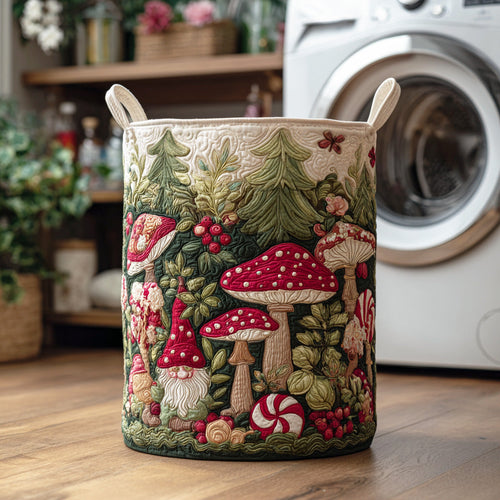 Winter Toadstool Forest Quilted Laundry Basket NCU0NTD1135