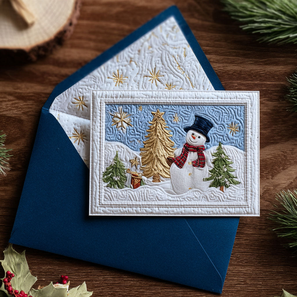 Winter Whimsy Quilted Fabric Postcard NCU0PTT2312