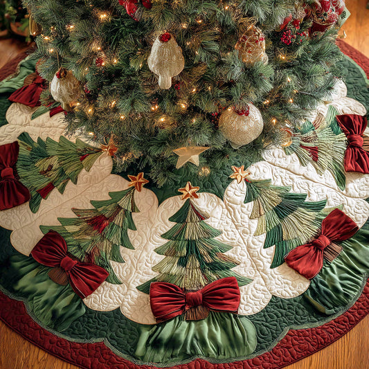 Winter Whirl Bliss Christmas Quilted Tree Skirt NCU0NTD750