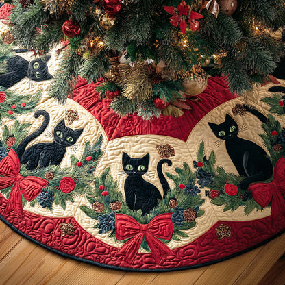 Winter Whisker Magic Christmas Quilted Tree Skirt NCU0NTD787