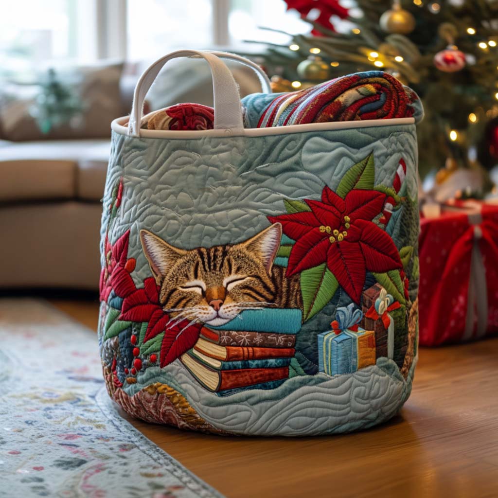 Winter Whiskerland Quilted Laundry Basket NCU0PTT1516