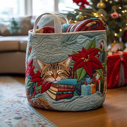 Winter Whiskerland Quilted Laundry Basket NCU0PTT1516