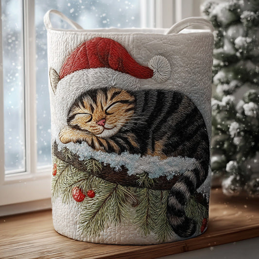 Winter Whiskers Quilted Laundry Basket NCU0PVL696