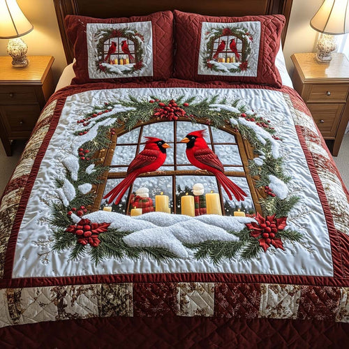 Winter Window 3-Piece Quilted Bedding Set NCU0NT2134