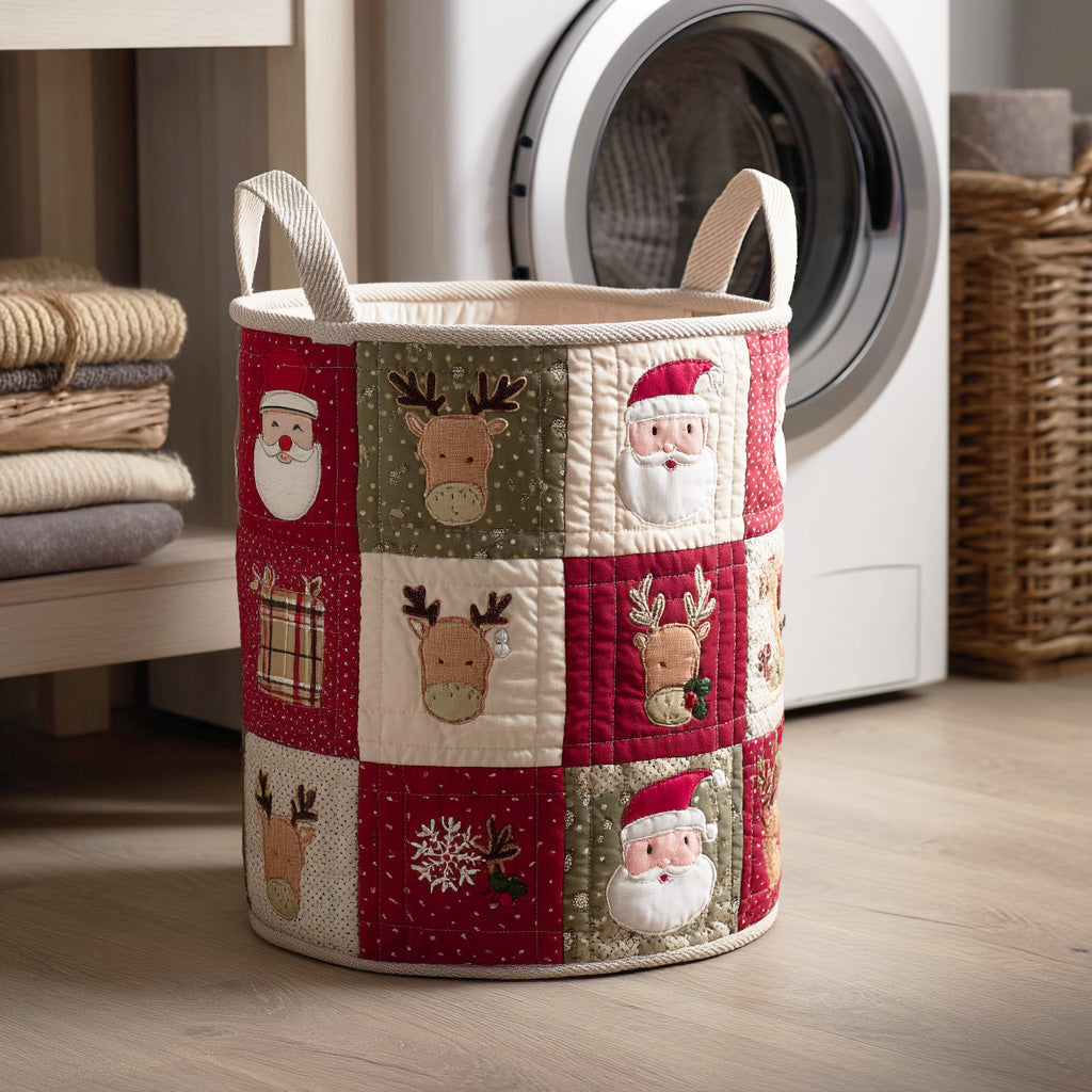 Winter Wish Village Quilted Laundry Basket NCU0NTD1013