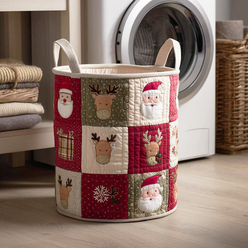 Winter Wish Village Quilted Laundry Basket NCU0NTD1013